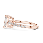 Gold Ring DDLR-039, Radiant center stone, Rose Gold, view 3