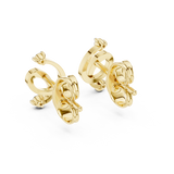 Gold Earrings 12-10002@E, Yellow Gold, view 3