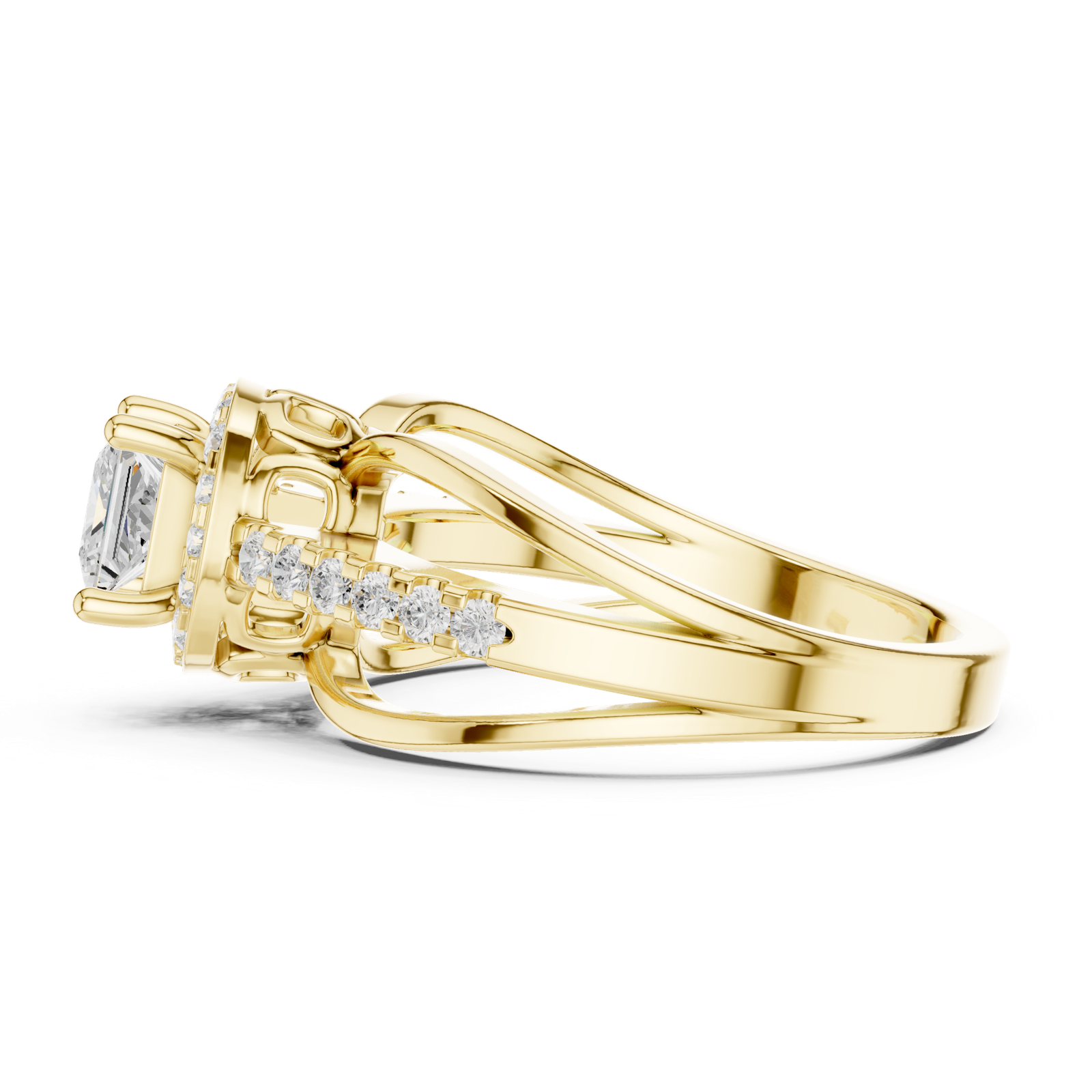 Gold Ring DDLR-486, Yellow Gold, view 3