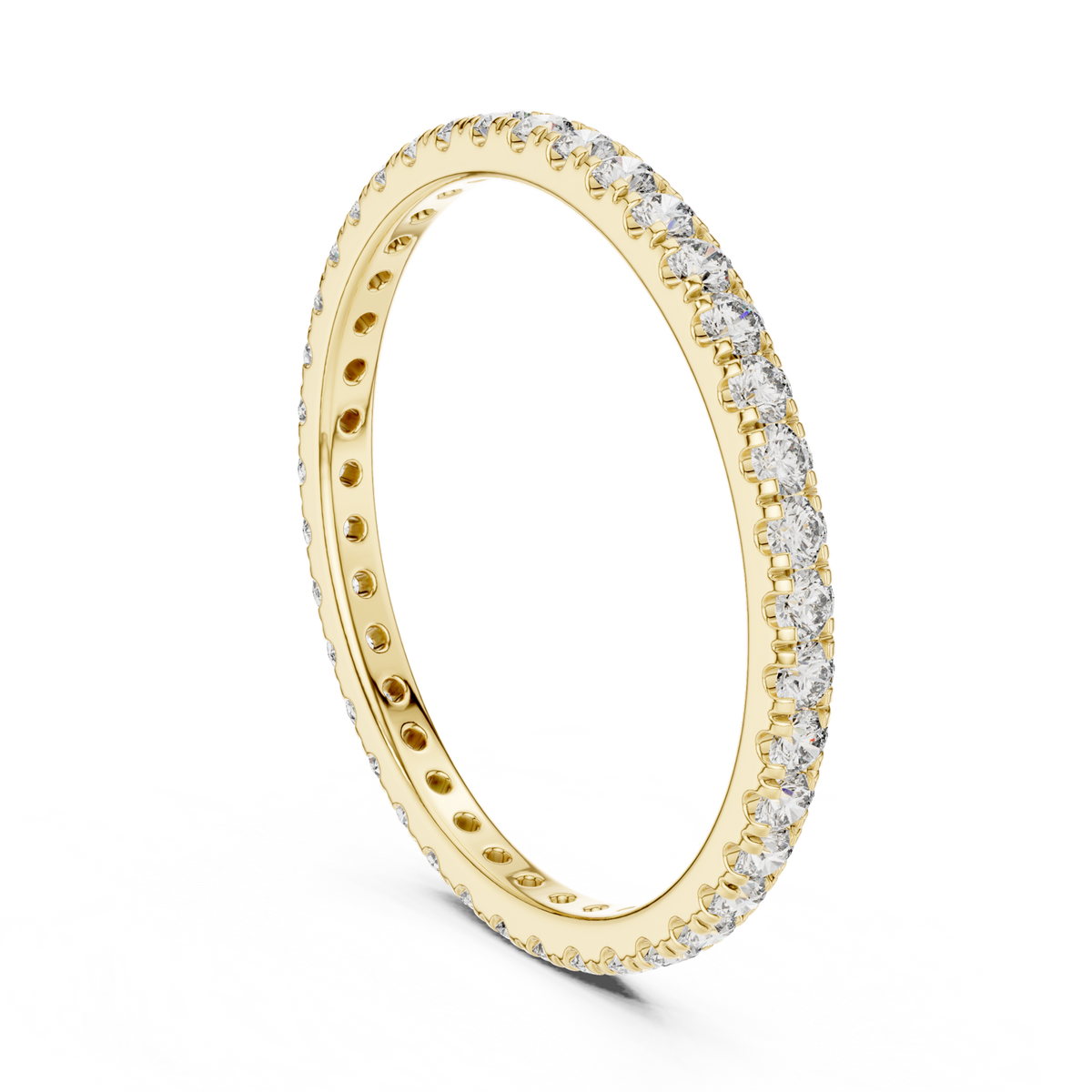 14K Solid Gold Lab Diamond Eternity Ring, Yellow Gold, view 1