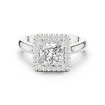 Gold Ring DDLR-338, Princess center stone, White Gold