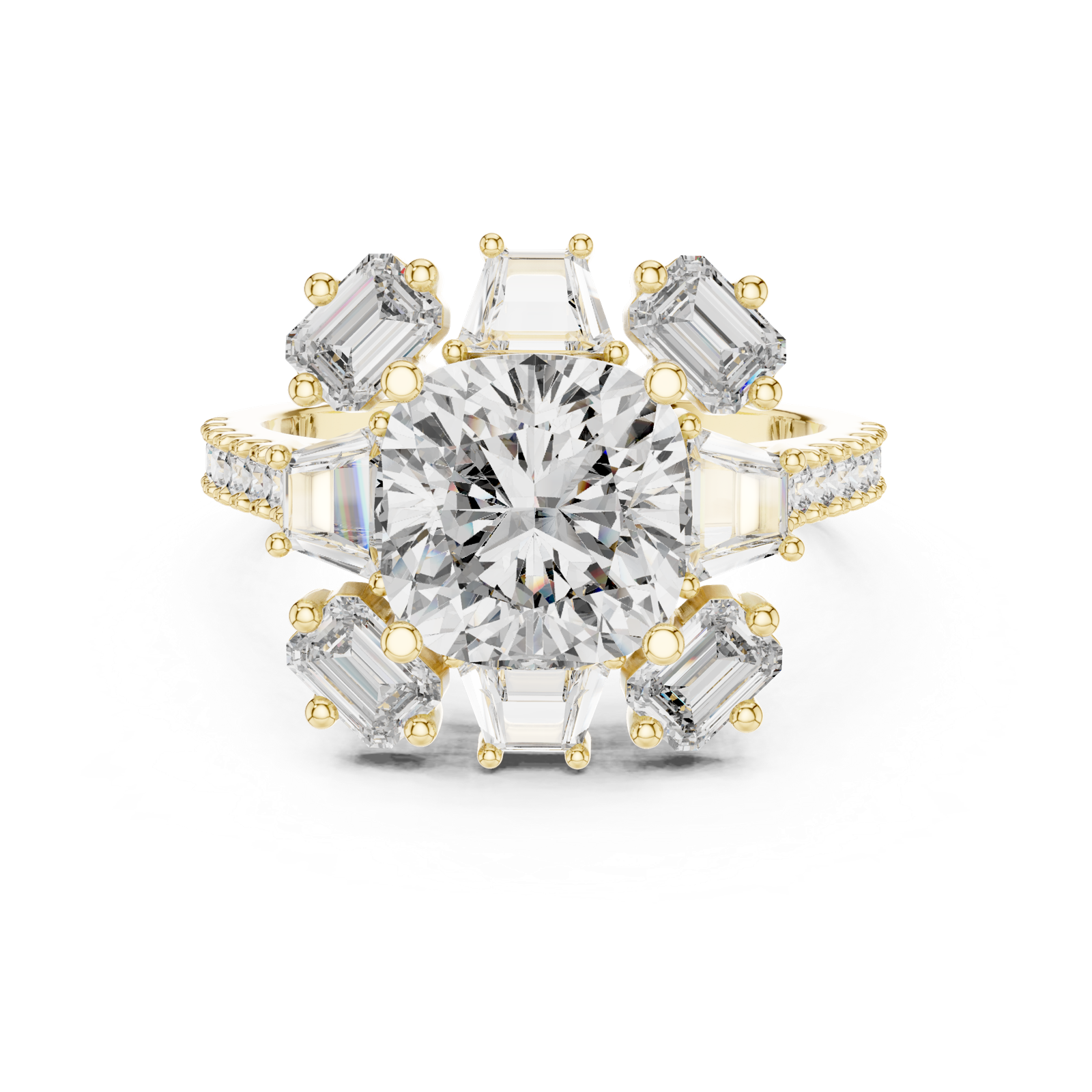 Gold Ring DDLR-179, Yellow Gold, view 4