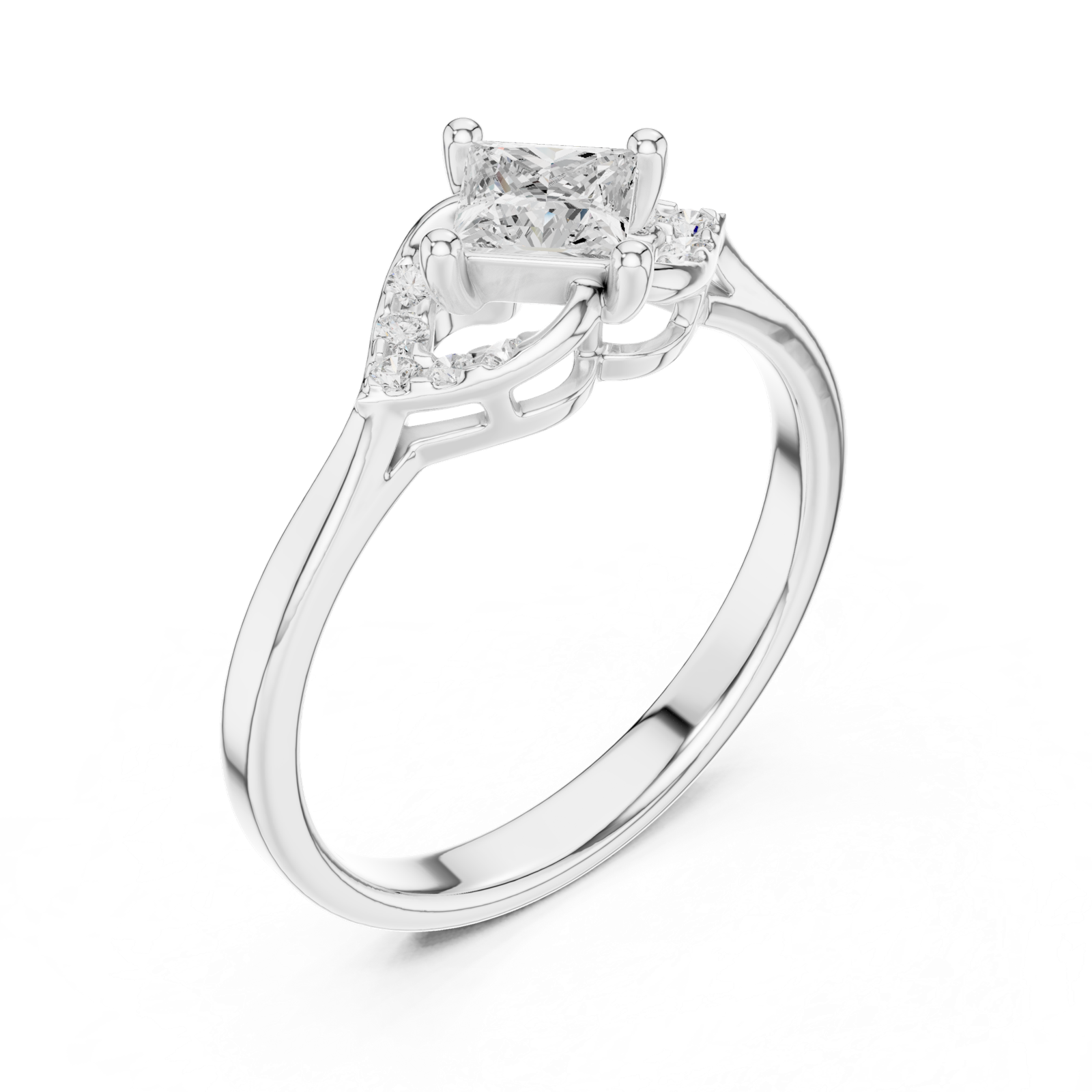 Gold Ring DDLR-515, White Gold, view 2