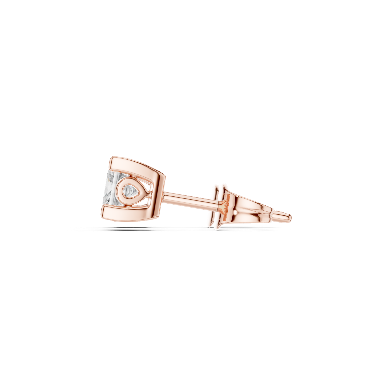 Gold Earrings GER-0354, Rose Gold, view 3