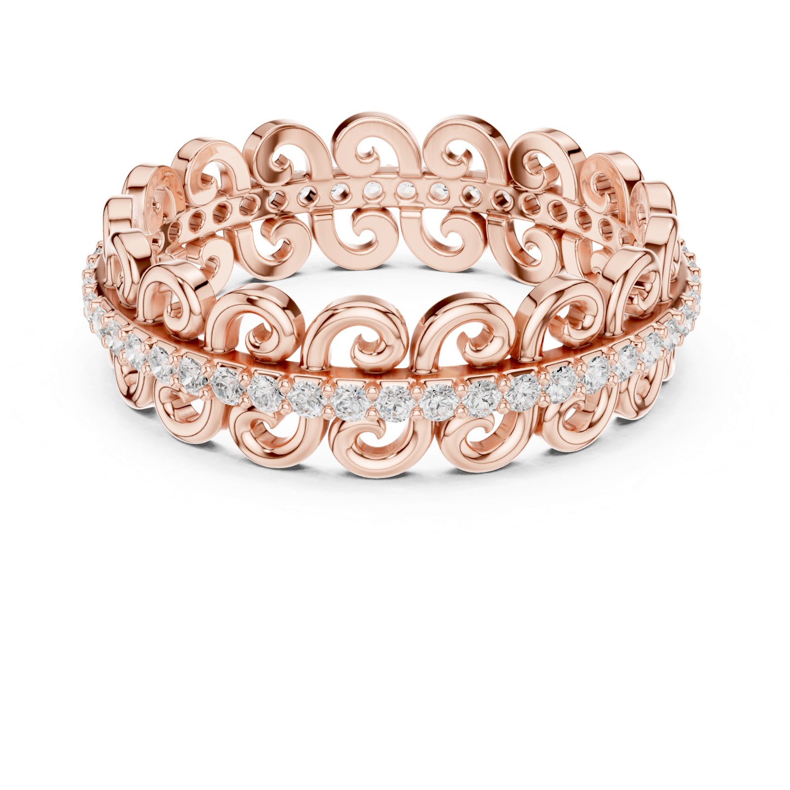 Gold Ring R34, Rose Gold, view 4