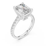Gold Ring DDLR-250, Emerald center stone, White Gold, view 2