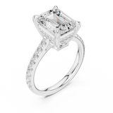 Gold Ring DDLR-250, Emerald center stone, White Gold, view 2