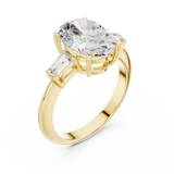 Gold Jewelry L35-67, Oval center stone, Yellow Gold, view 2