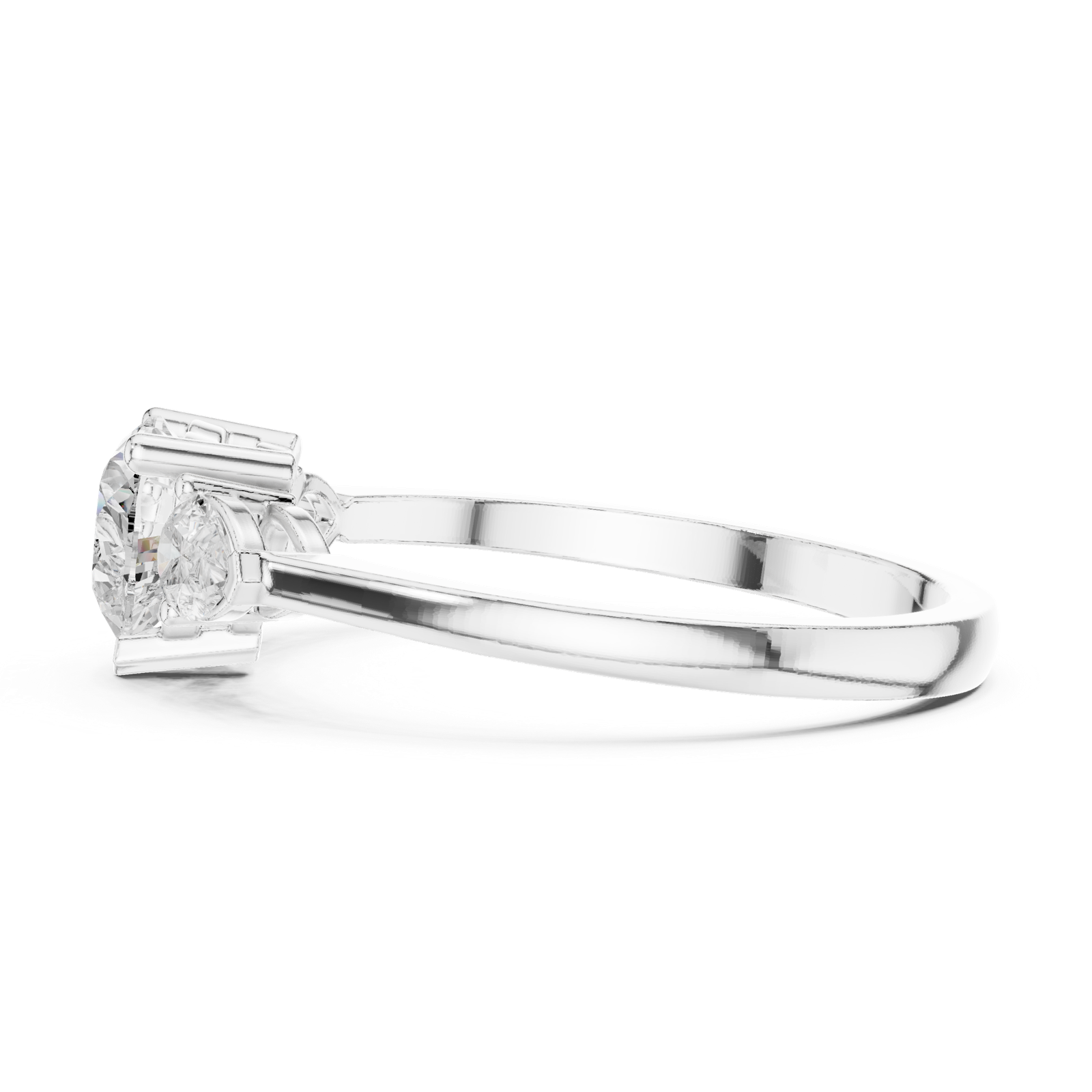 Gold Ring HLR-234, White Gold, view 3