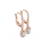 Gold Jewelry DDER-034, Cushion center stone, Rose Gold, view 1