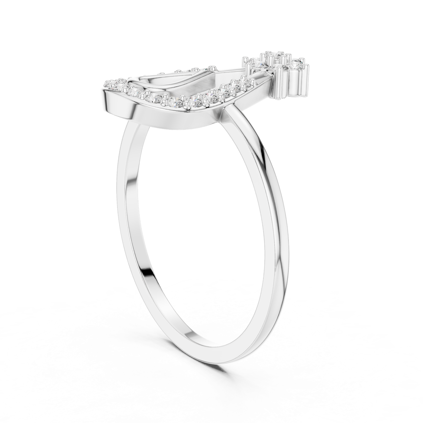 Gold Ring DR-6260, White Gold, view 1