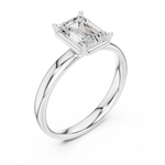 Gold Jewelry L36-10, Emerald center stone, White Gold, view 2