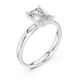 Gold Jewelry L36-10, Emerald center stone, White Gold, view 2