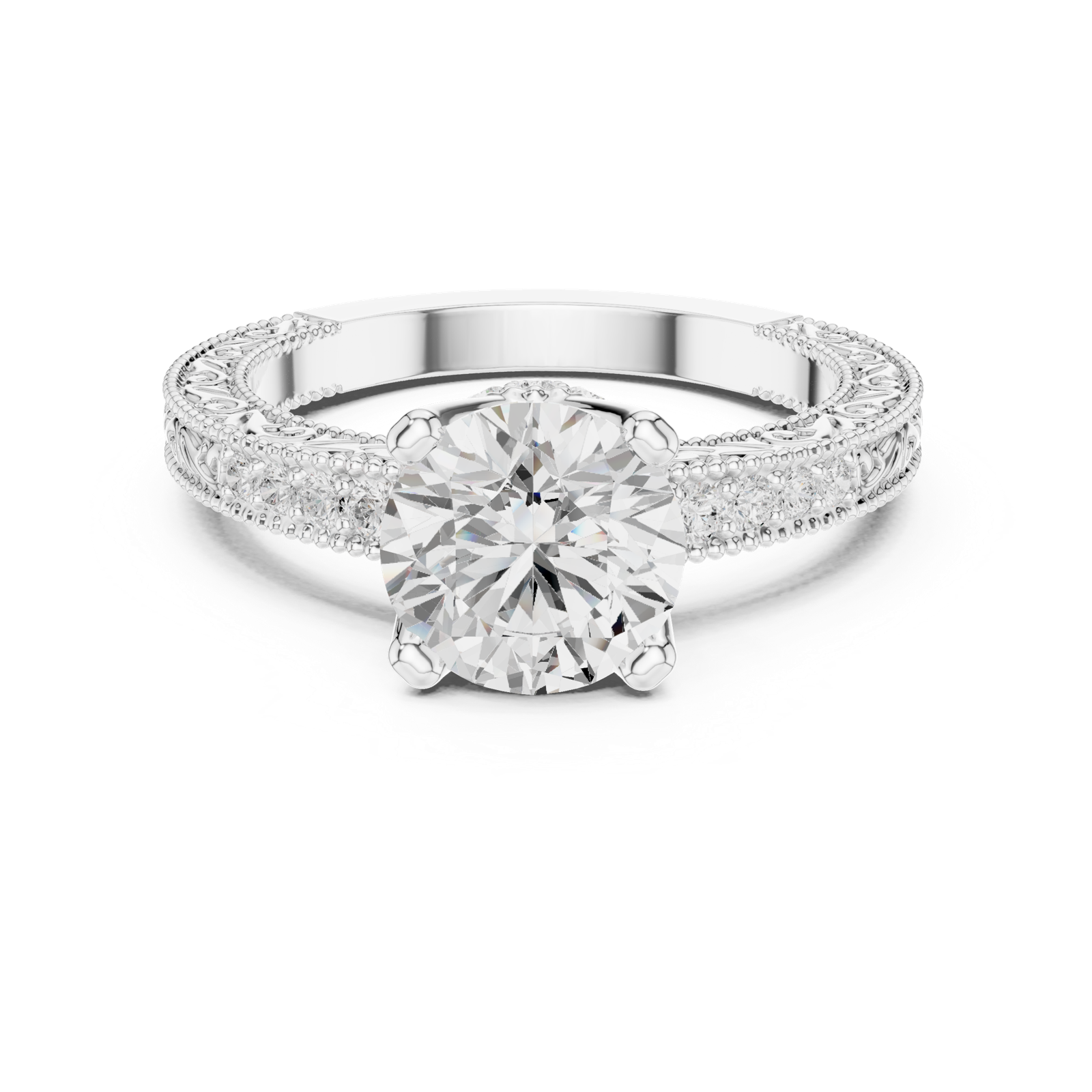 Gold Ring DDLR-982, White Gold, view 4
