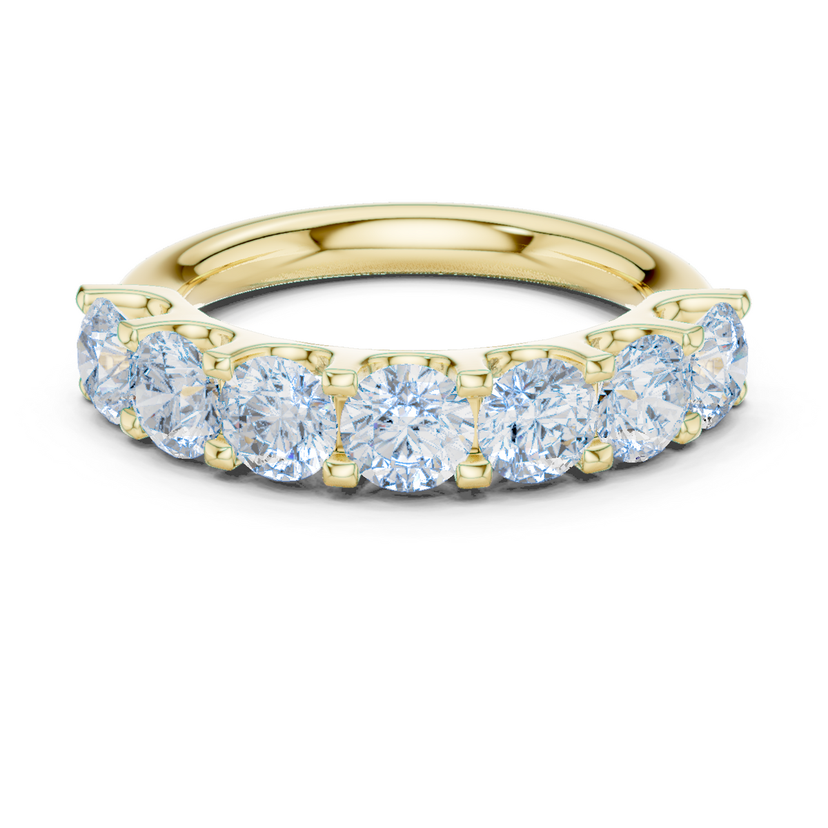 14K Solid Gold Lab Diamond Band Ring, Yellow Gold
