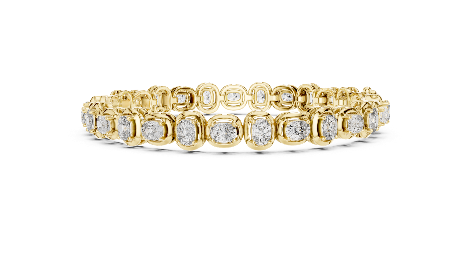 14K Solid Gold Lab Diamond Bracelet, Yellow Gold, view 3
