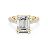 Gold Ring DDLR-260, Emerald center stone, Yellow Gold, view 4