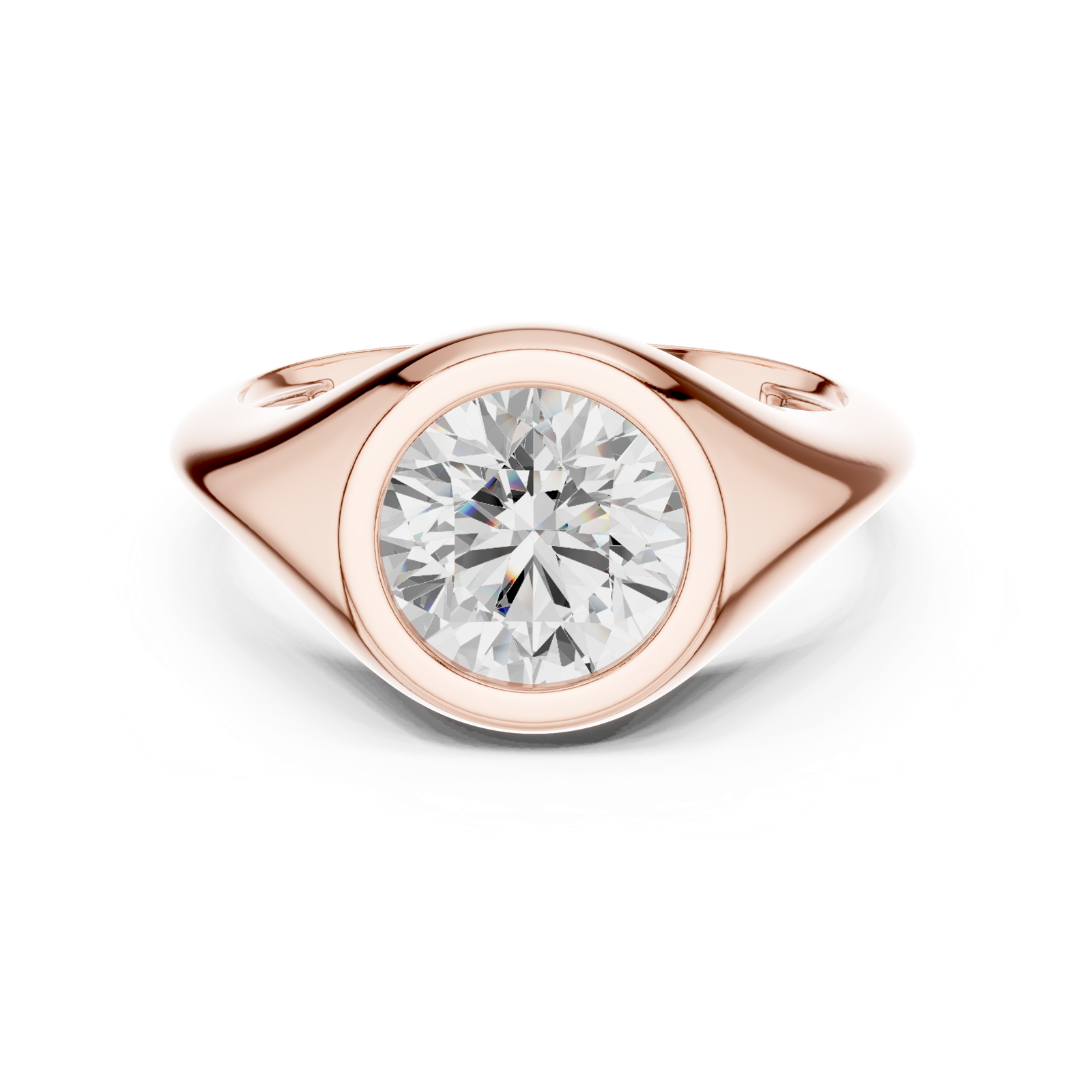 Gold Jewelry L36-4, Round center stone, Rose Gold, view 4