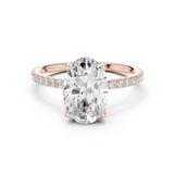Gold Jewelry L36-16, Oval center stone, Rose Gold