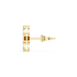 14K Solid Gold Lab Diamond Flower Cluster Earrings, Yellow Gold, view 3