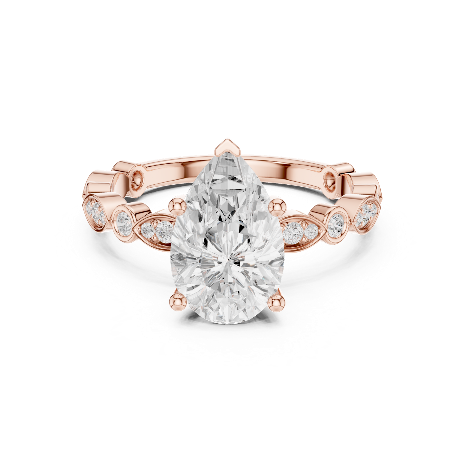 Gold Ring DDLR-359, Rose Gold, view 4