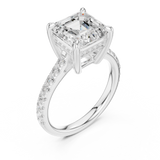 Gold Ring, Asscher center stone, White Gold, view 2