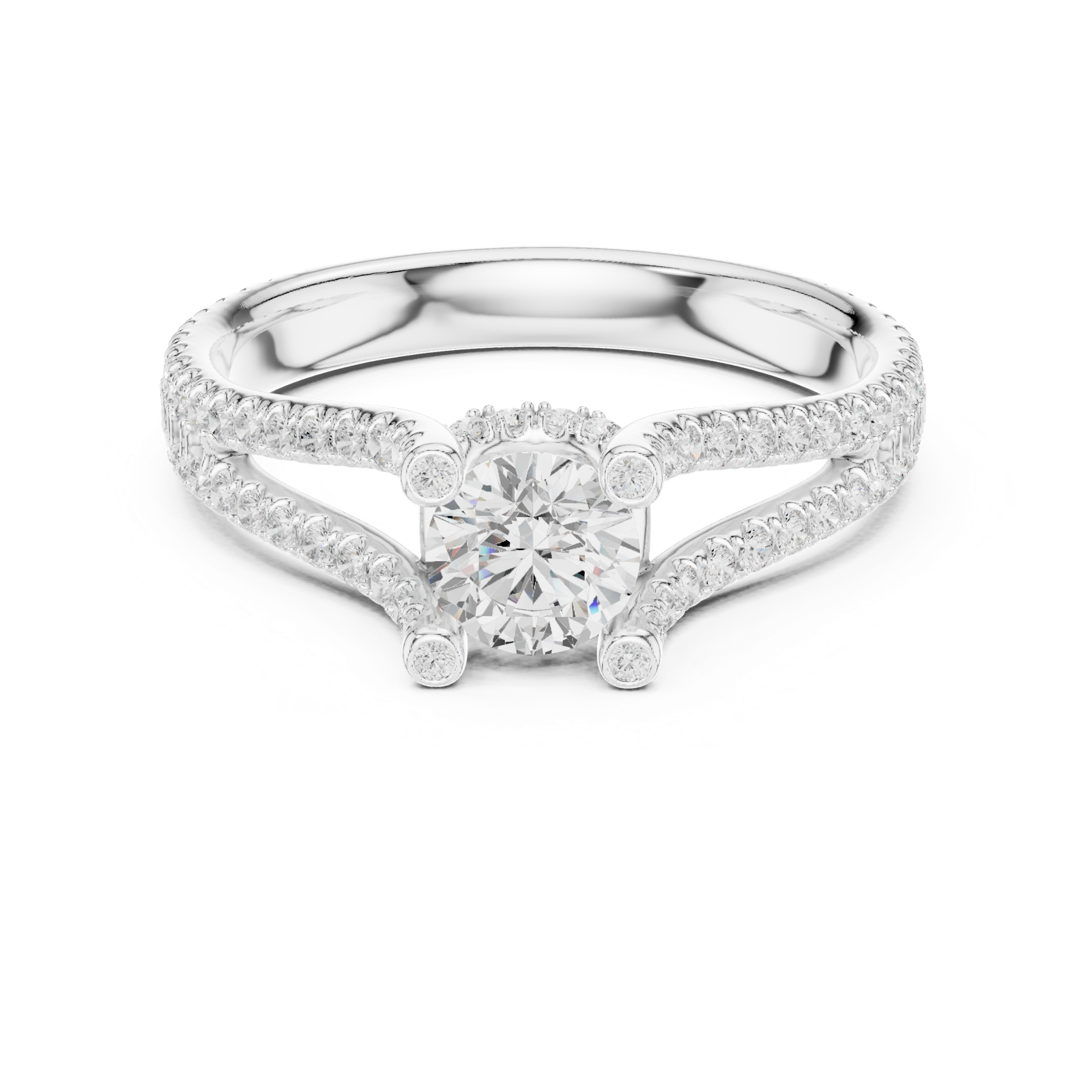 Gold Ring LR-0295, White Gold