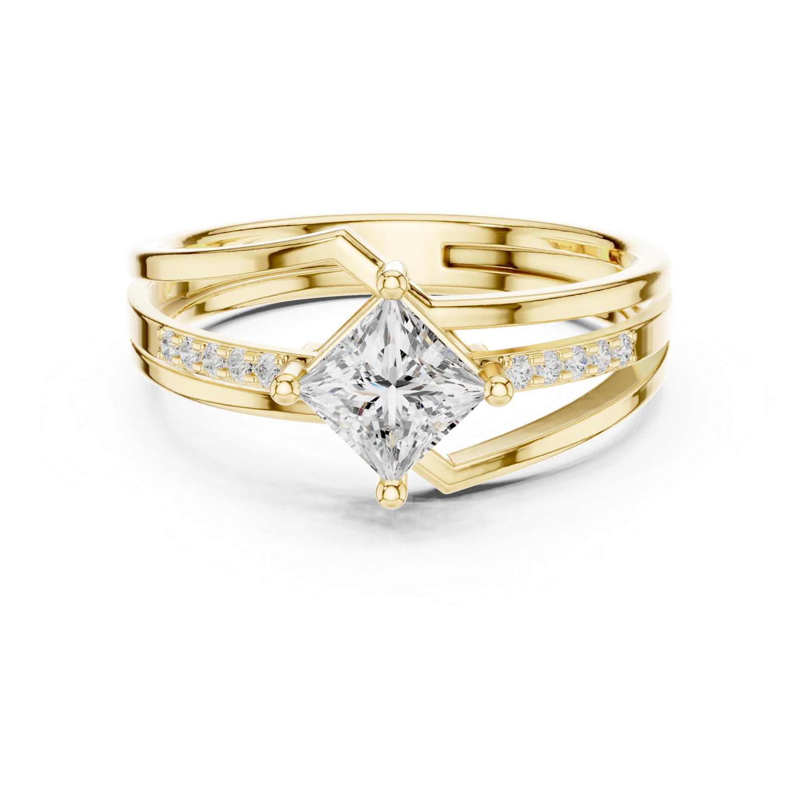 Gold Ring DDLR-475, Yellow Gold, view 4