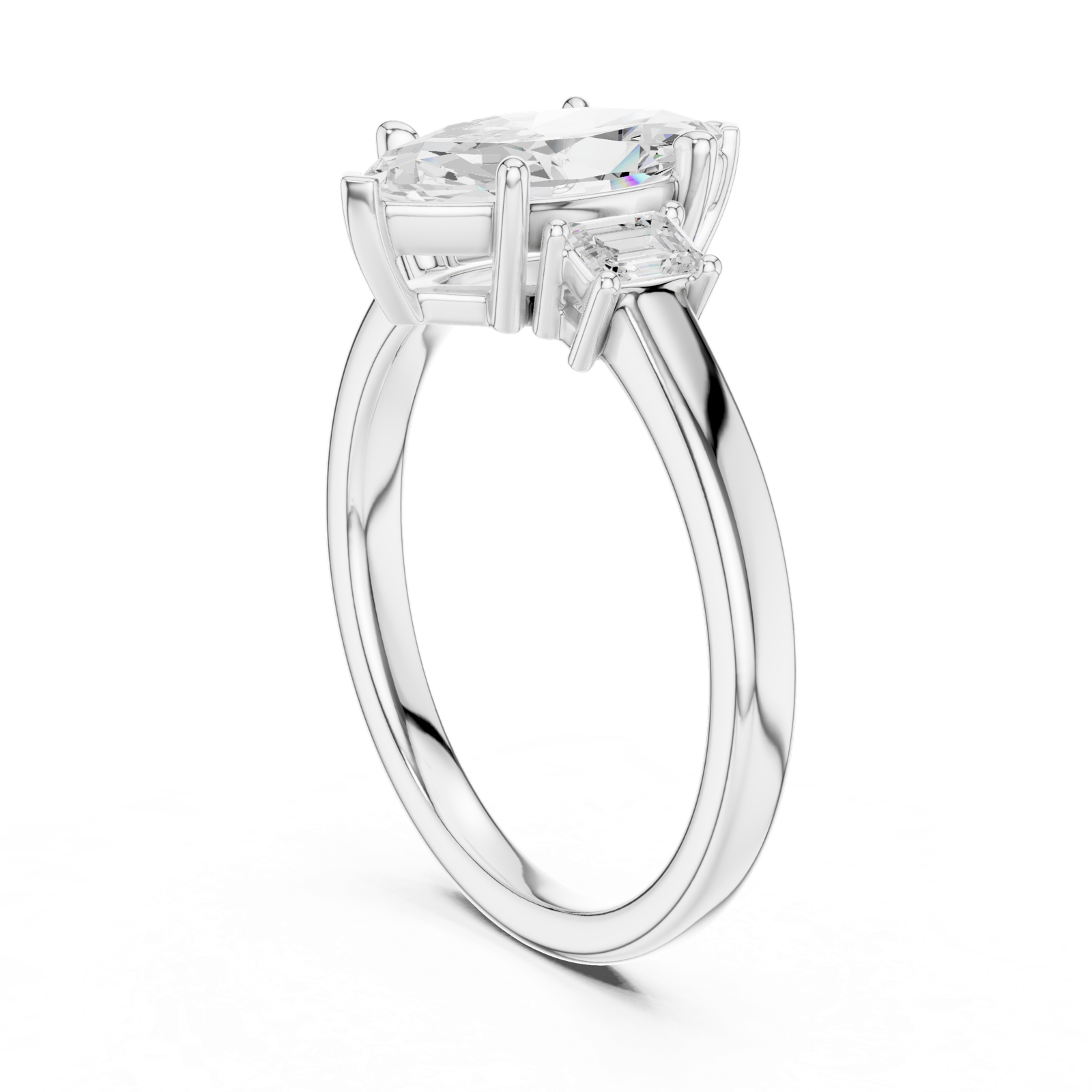 Gold Ring DDLR-870, White Gold, view 1