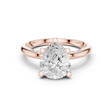 Gold Ring DDLR-175, Pear center stone, Rose Gold