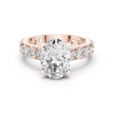 Gold Jewelry L35-63, Oval center stone, Rose Gold