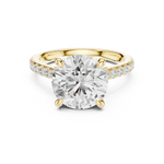 Gold Ring DDLR-250, Round center stone, Yellow Gold, view 4