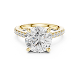 Gold Ring DDLR-250, Round center stone, Yellow Gold, view 4
