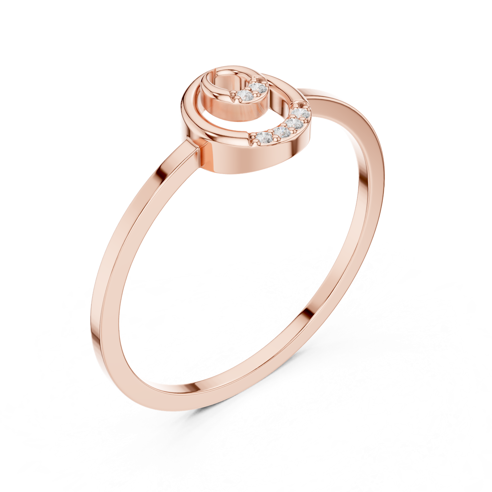 Gold Ring DDLR-686, Rose Gold, view 2
