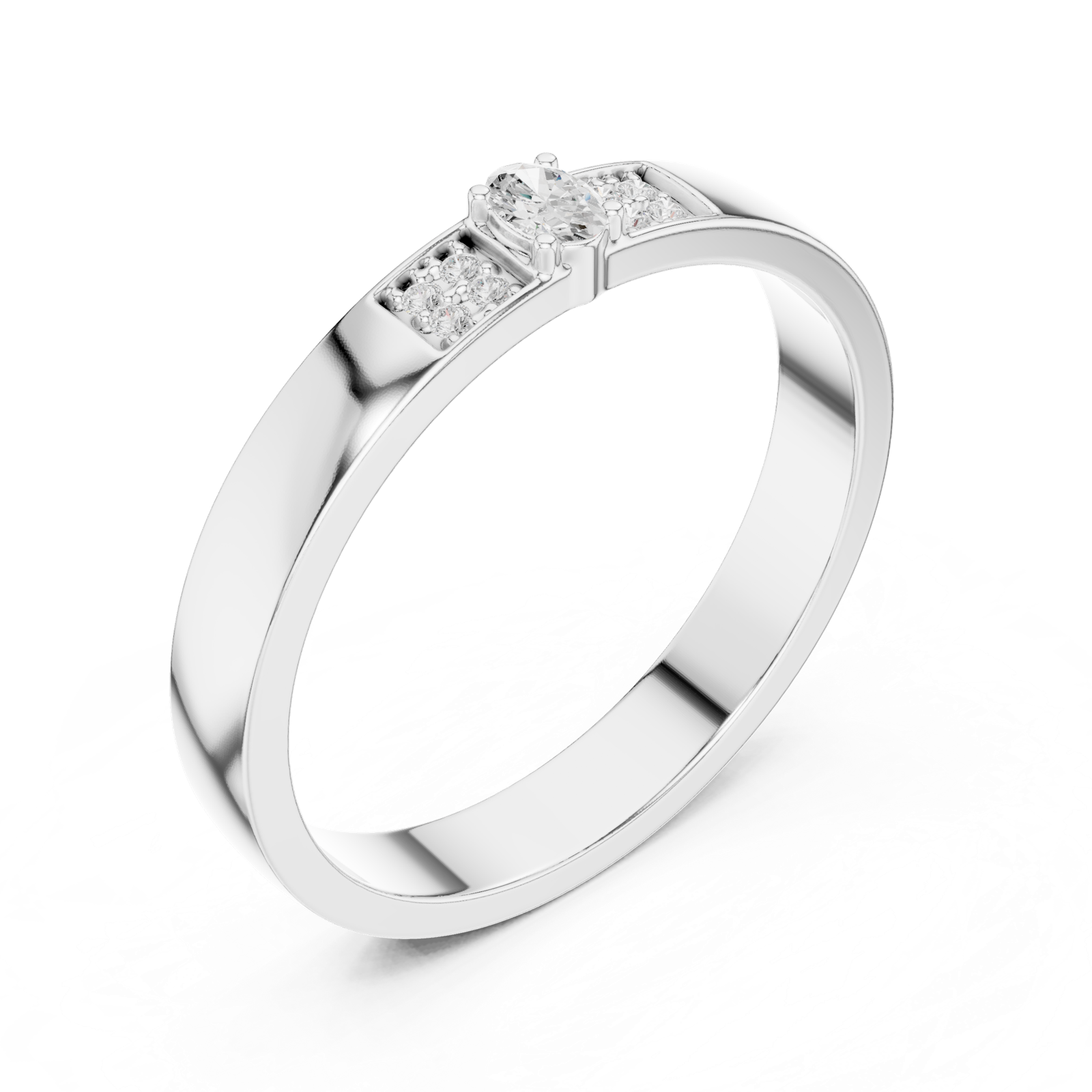 Gold Ring DDLR-452, White Gold, view 2