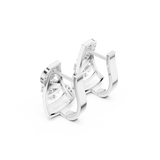 14K Solid Gold Lab Diamond Cluster Earrings, White Gold, view 2