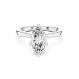 Gold Ring DDLR-176, Marquise center stone, White Gold, view 4