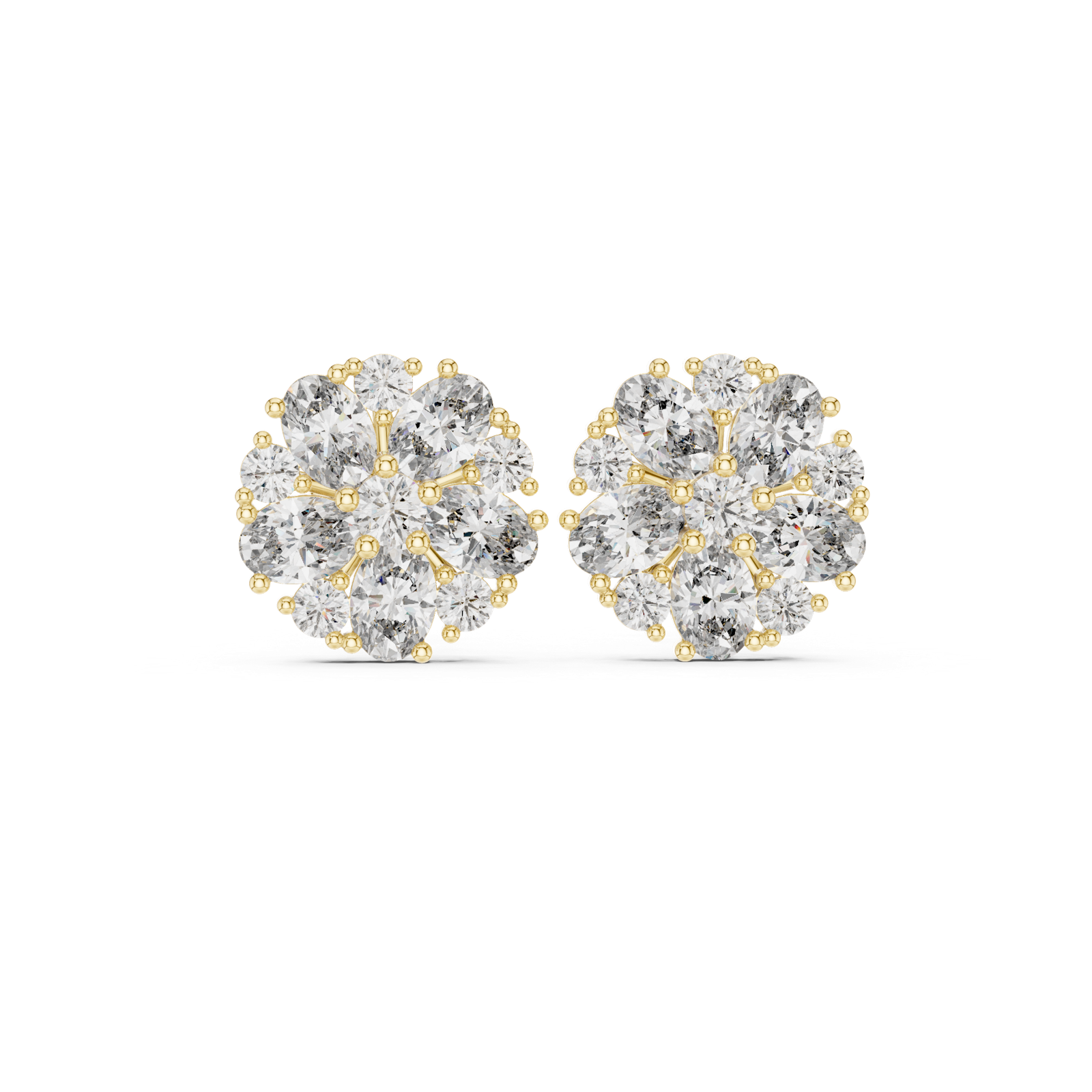 Gold Earrings AGDER-229, Yellow Gold, view 4