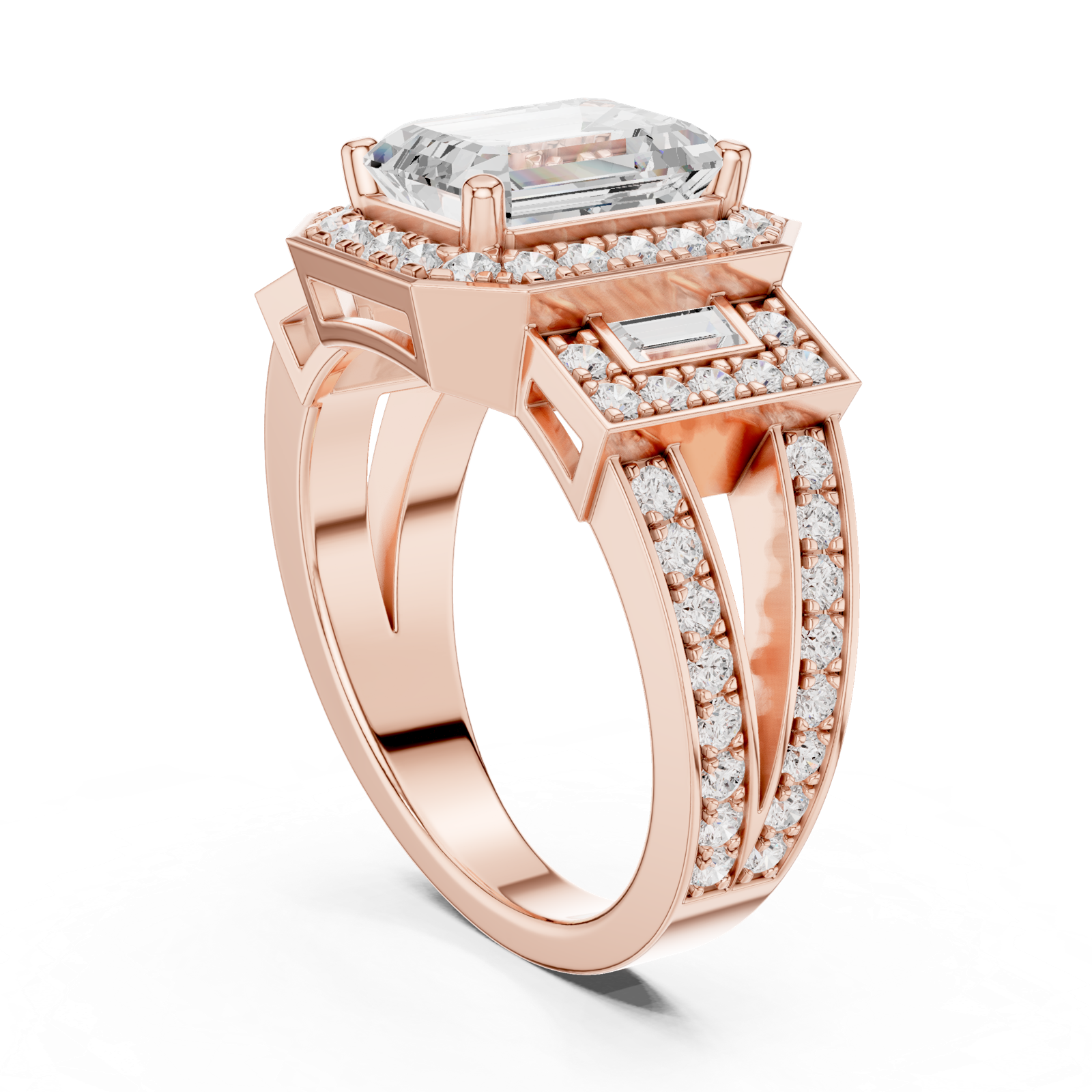 Gold Ring DDLR-1050, Rose Gold, view 1