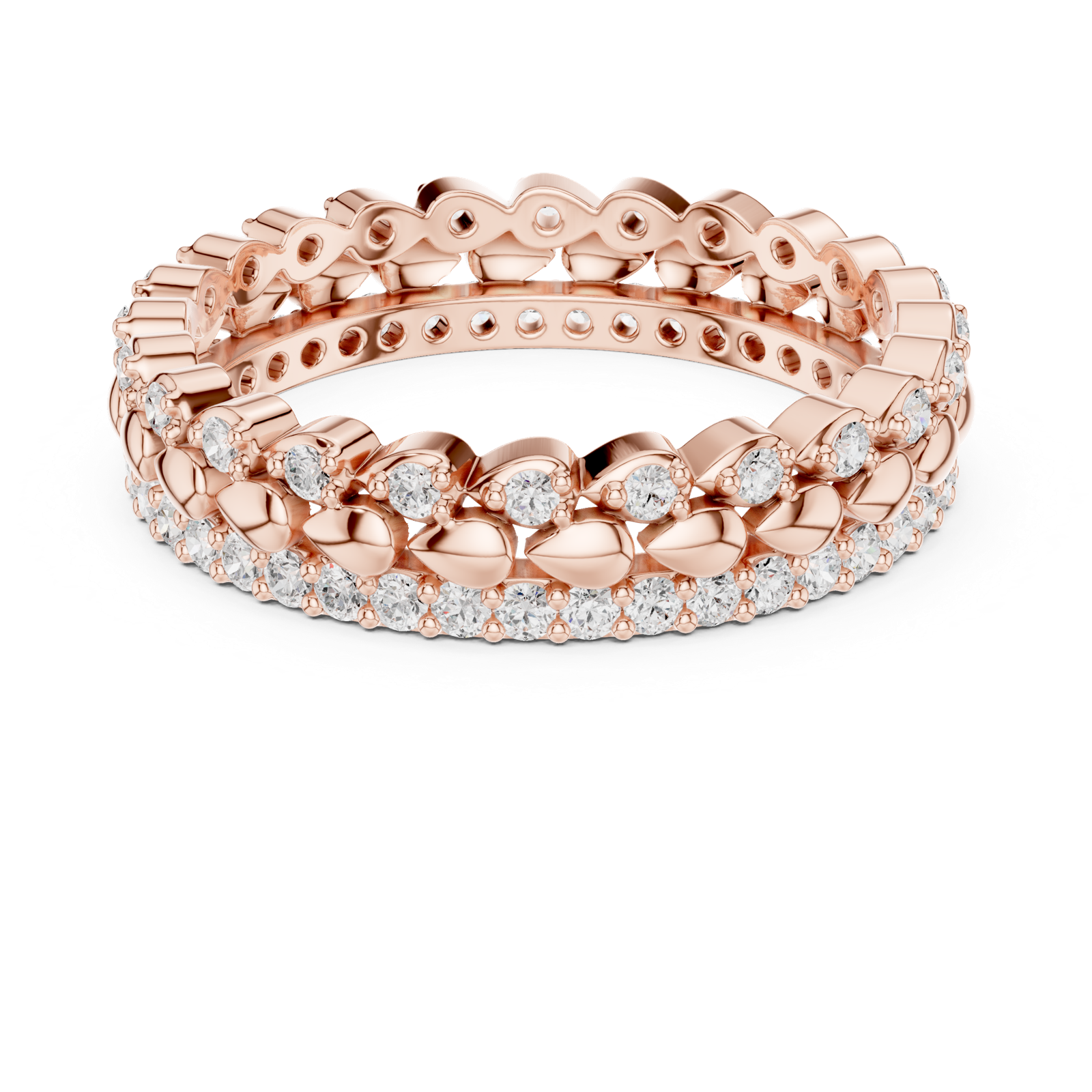 Gold Ring R39, Rose Gold, view 4
