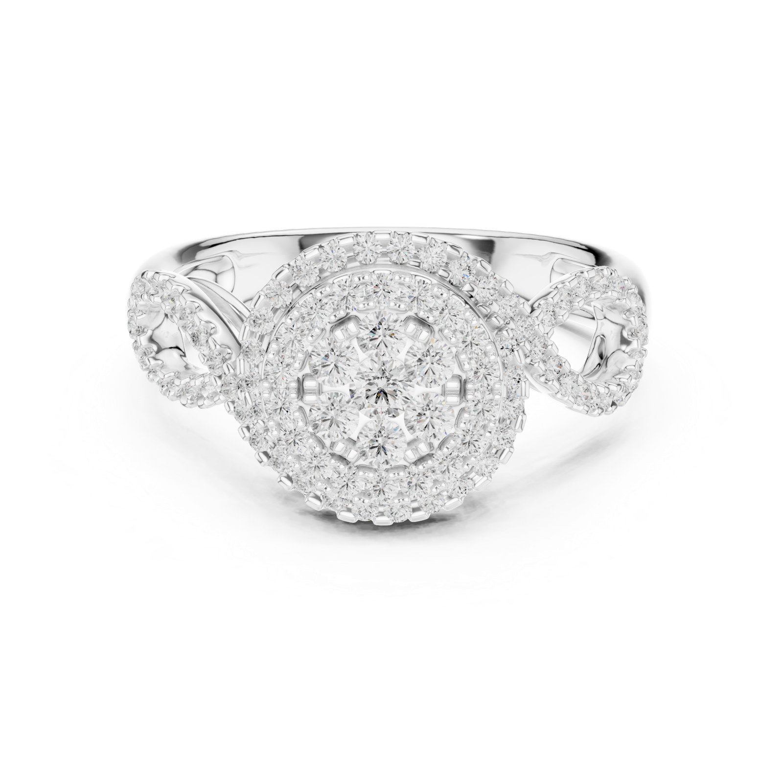 Gold Ring DDLR-757, White Gold, view 4