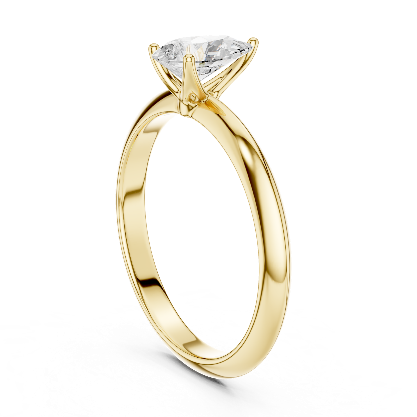 Gold Jewelry L36-6, Pear center stone, Yellow Gold, view 1