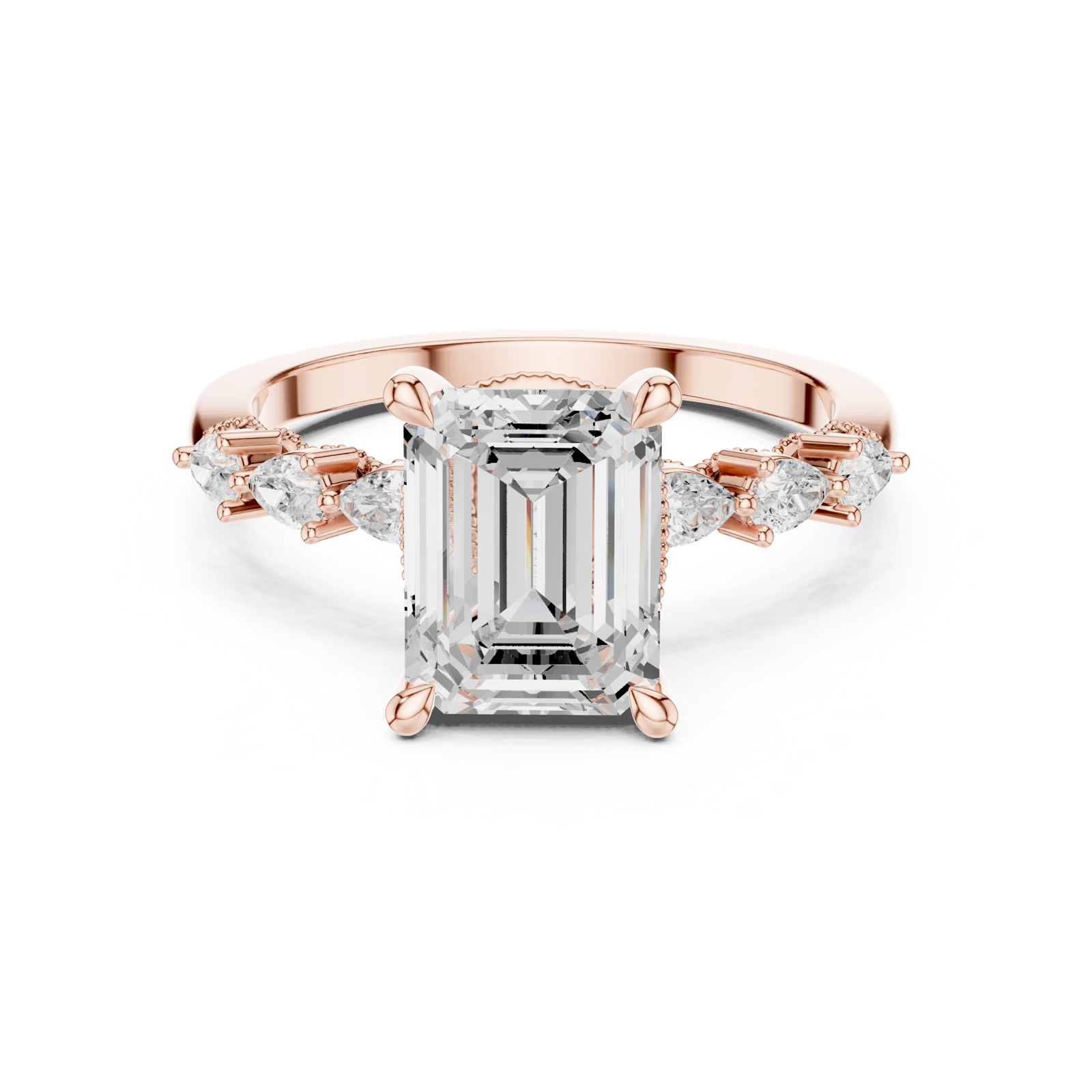 Gold Ring DDLR-1004, Rose Gold, view 4