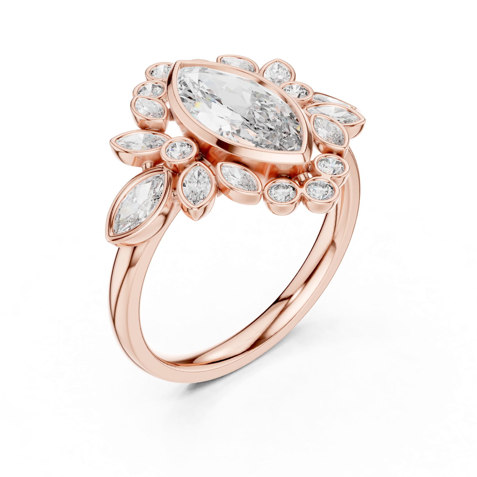 Gold Pendant 9-10019L_33, Rose Gold, view 2
