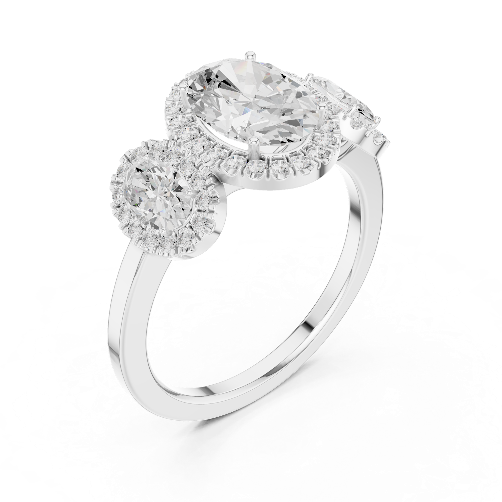 Gold Ring DDLR-1062, White Gold, view 2