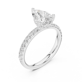 Gold Ring DDLR-161, Pear center stone, White Gold, view 2