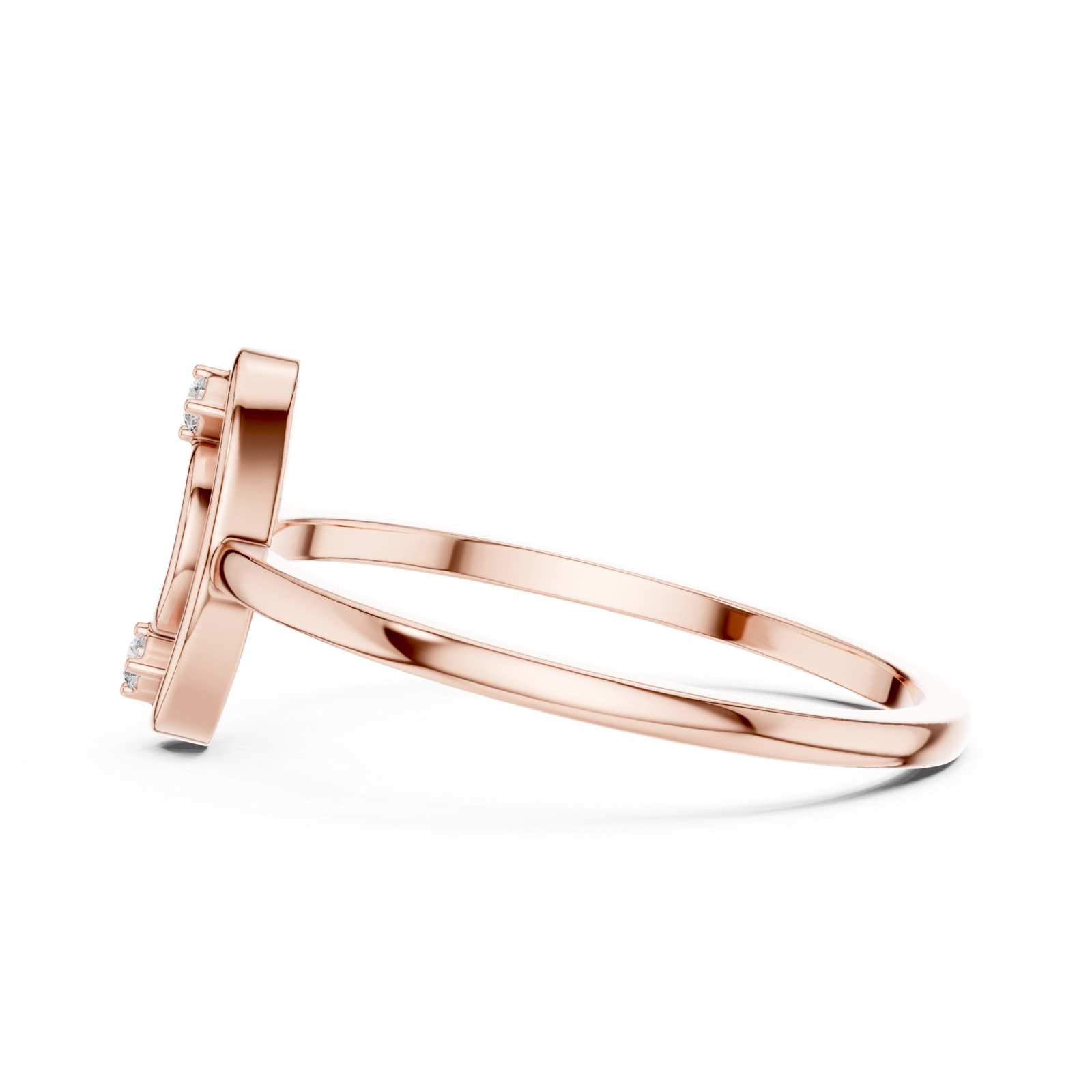Gold Ring DR-6176, Rose Gold, view 3