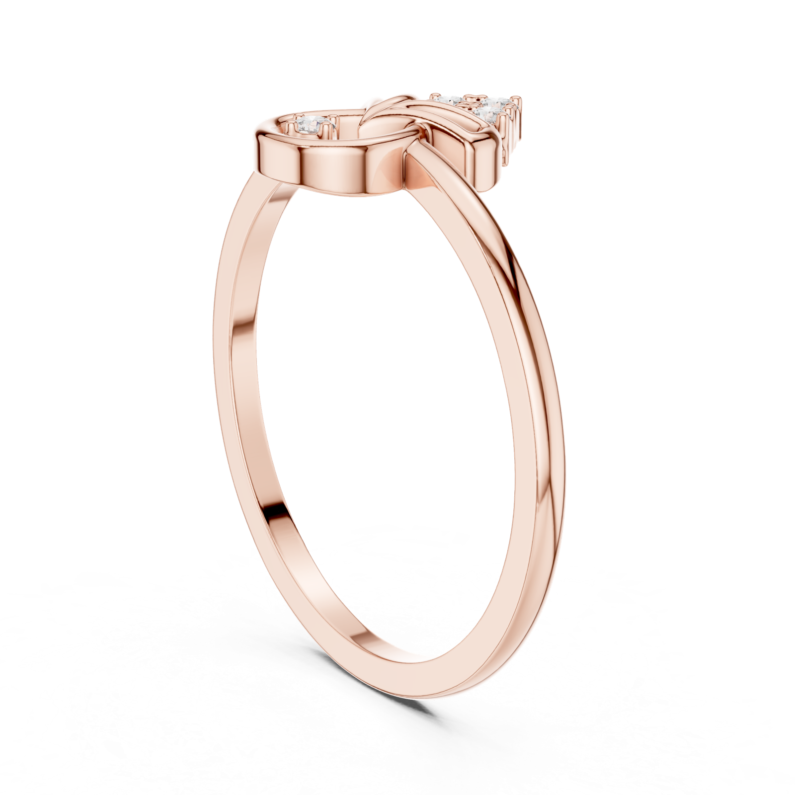 Gold Ring DR-6214, Rose Gold, view 1