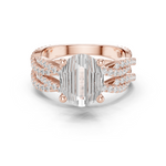 Gold Ring DDLR-300, Oval center stone, Rose Gold