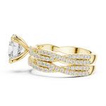 Gold Ring DDLR-300, Round center stone, Yellow Gold, view 3